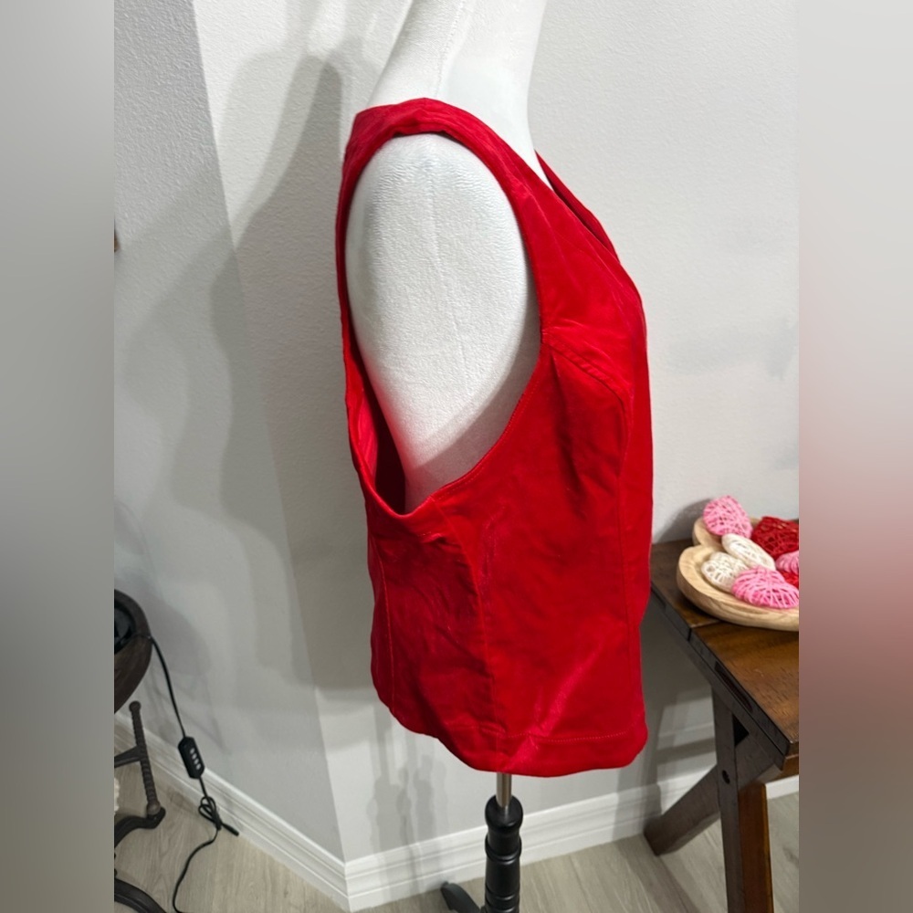 Anthropologie Vibrant Cherry Pop Red Vest - Picture 5 of 9